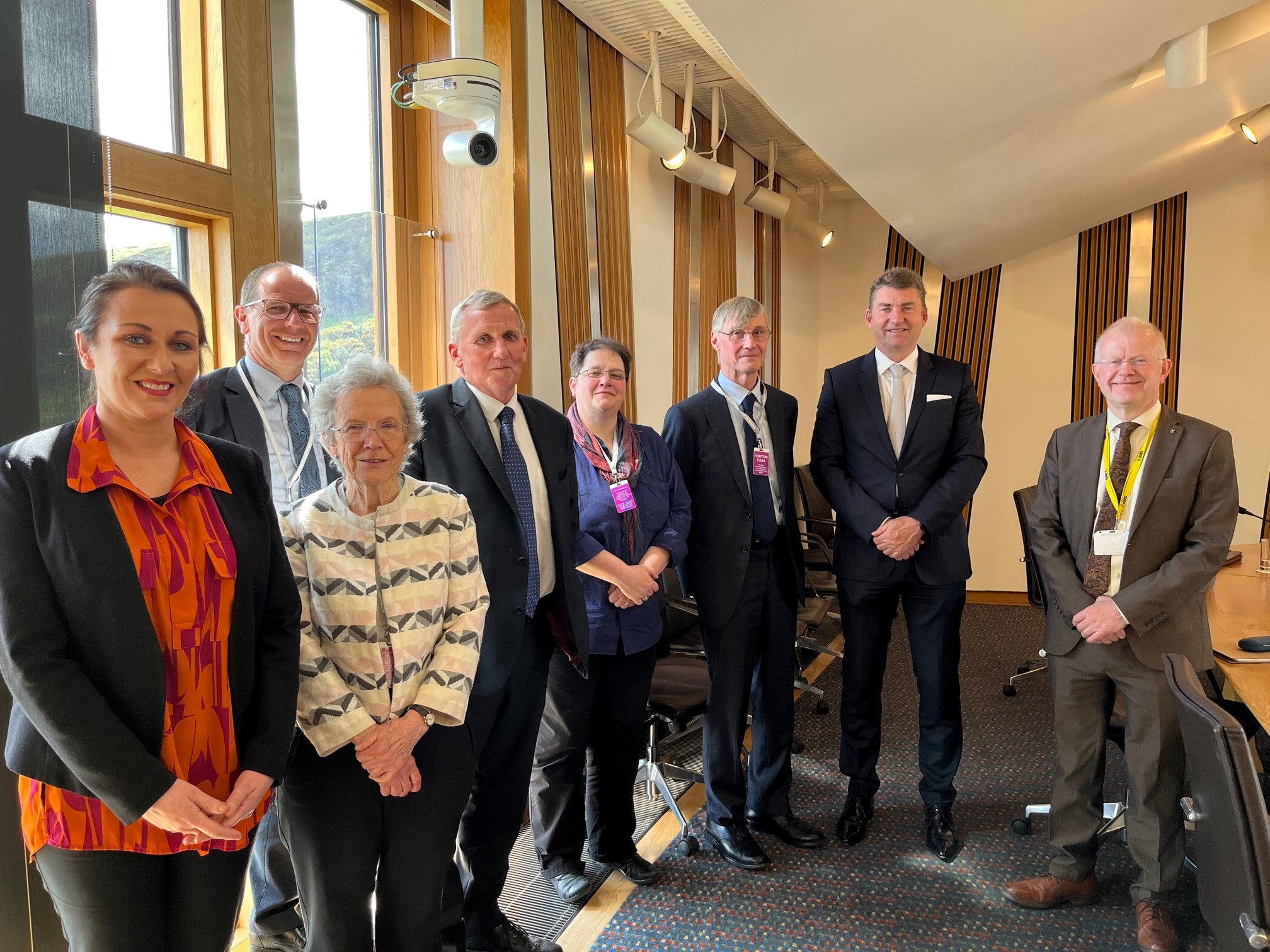 Committee members meeting with Fellows of the Royal Society of Edinburgh in the Scottish Parliament on 19 May 2022.